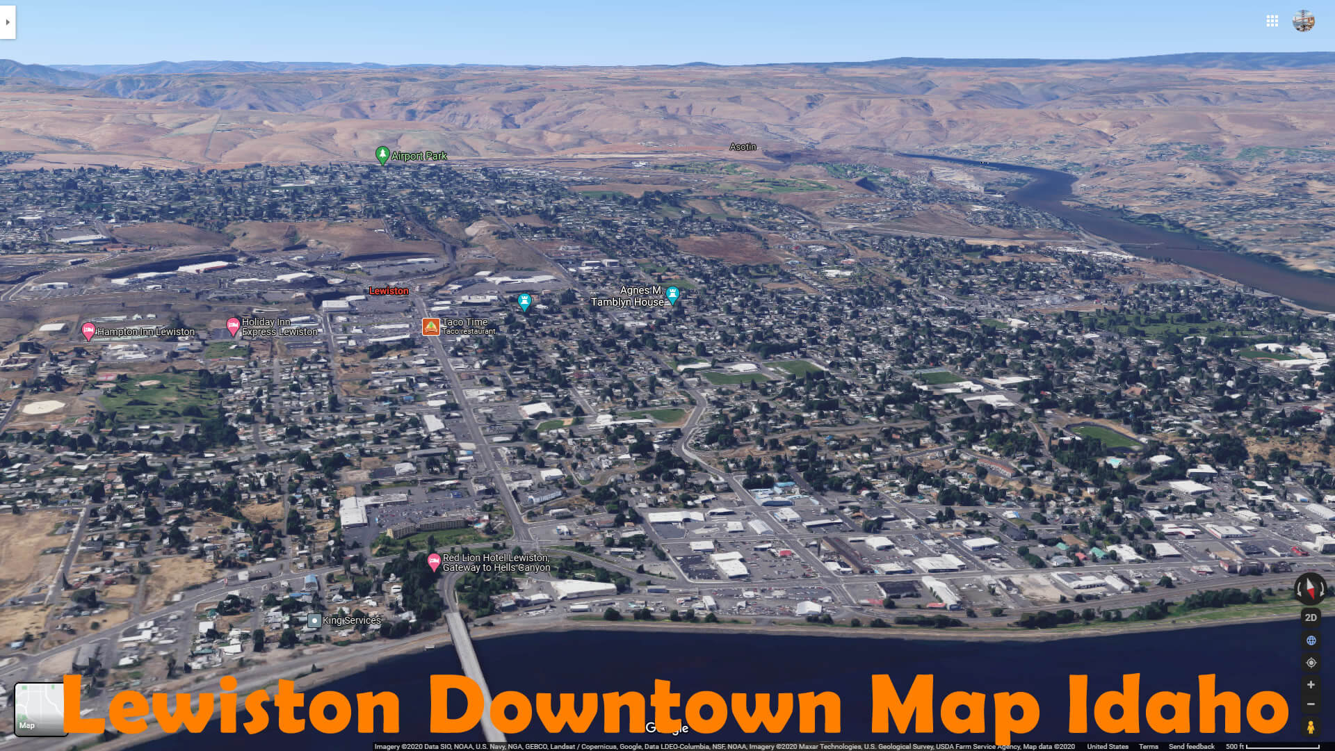 Lewiston Centre Ville Carte Idaho